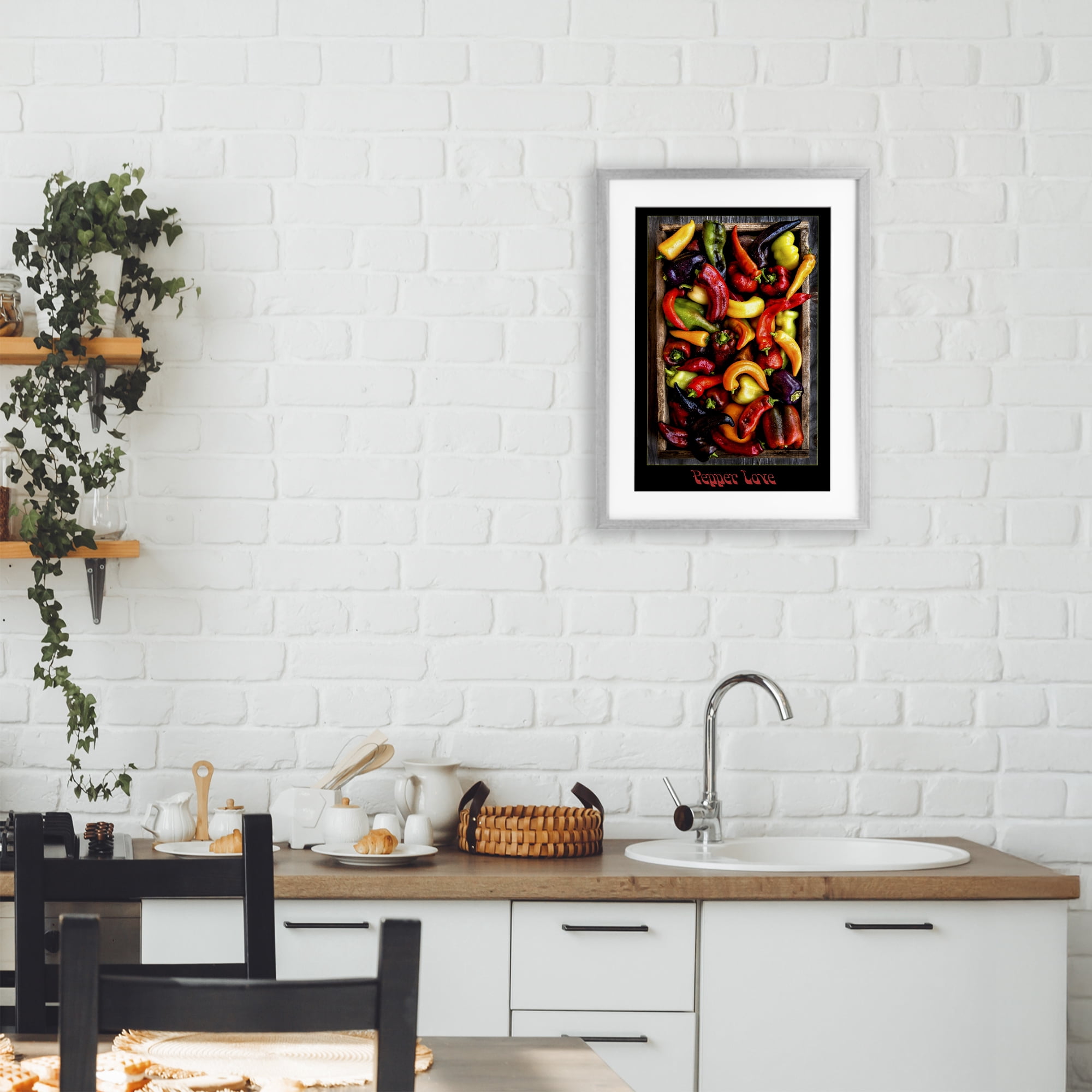 Stupell Industries Pepper Love Vibrant Vegetables Gray Framed Print Under Glass, design by Carl Kravats