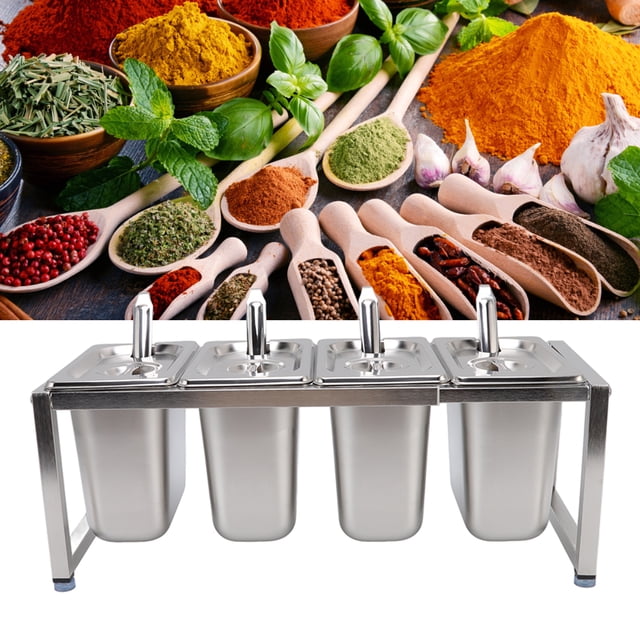 Countertop Inclined Holder, Stainless Steel Organizer Stand Safe Polished Mirror Surface Rounded Corners Wide Crimp Design for Kitchen Supplies 3Pcs Box,4Pcs Box,5Pcs Box