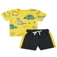 thumbnail image 1 of Boy T-shirt Set  Neck Printed T-shirt Lace Up Short Pants, 1 of 6
