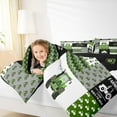 thumbnail image 4 of Manfei Harvester Excavator Bedding Comforter Set,Geometric Waves Striped Twin Comforter Sets,Green Patchwork Grid Bedding Set For Kids,Ultra Soft Home Decor Reversible,2-Piece, 4 of 8