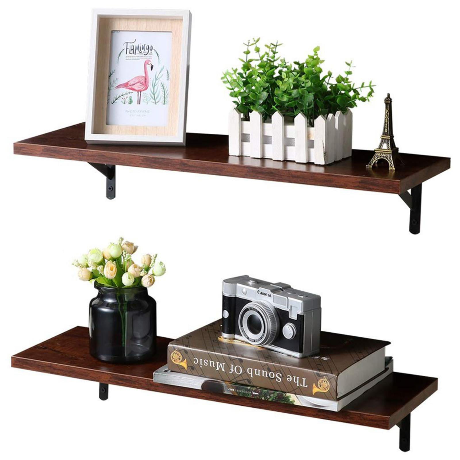 Floating Shelves Wall Mounted Display Ledge Shelf with Bracket for Picture 