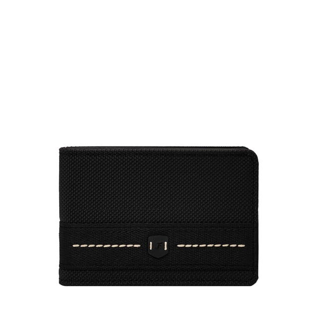 Cartera plegable Fossil Rowan de nailon negro, 11 x 1 x 8 cm