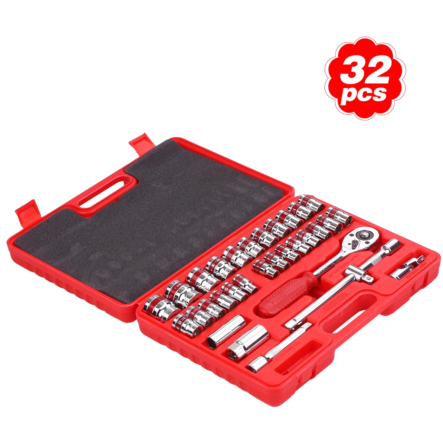 32pcs 1/2Inch Socket Set Car Tool Quick Release Ratchet Wrench Set