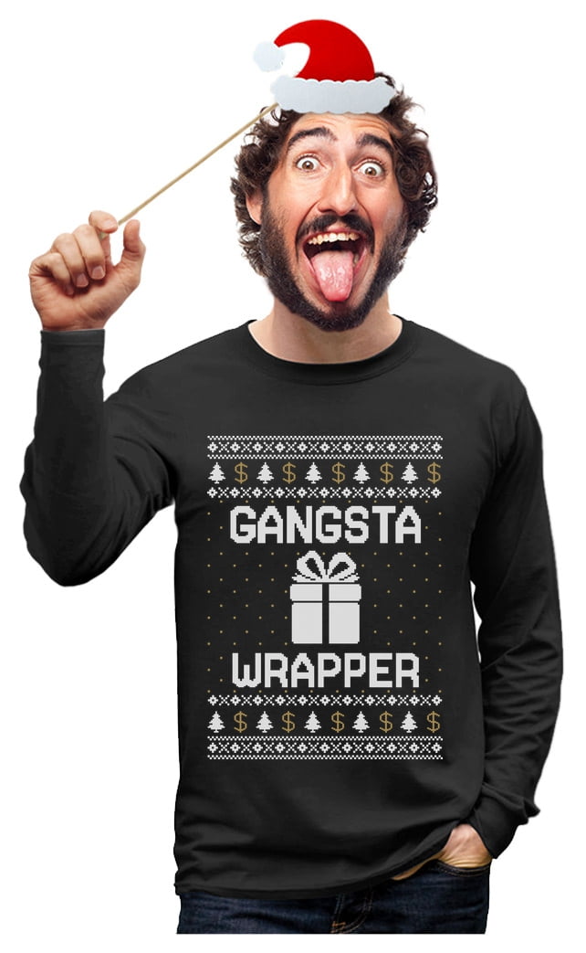 Tstars Mens Ugly Christmas Sweater Gangsta Wrapper Kuwait Ubuy