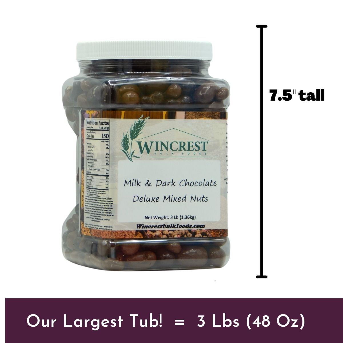 Milk & Dark Chocolate Deluxe Mixed Nuts - 3 Lb Tub