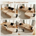 thumbnail image 2 of 77.2" Teddy Fabric, No Assembly, 32D High Density Sponge Boneless Sofa, Fluffy Comfy Couch with Double Chaises, Sleeper Sofa, Contrast Color Design, Symmetrical Aesthetics for Living Room (Grey), 2 of 11