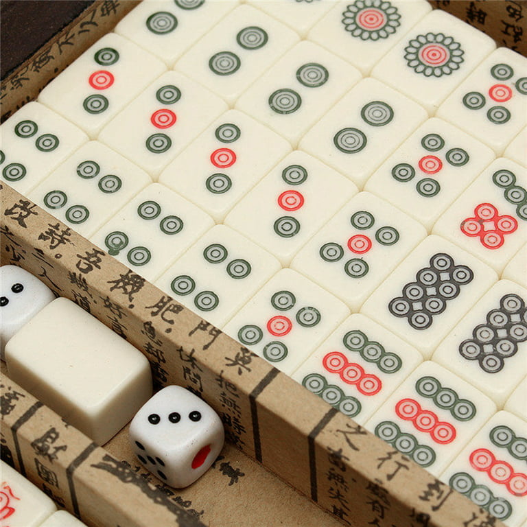 144 Tiles Chinese MahJong Game Set Retro Mah-Jong Fun Family Board