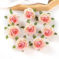 thumbnail image 1 of XmhyTop 50 piezas de flores artificiales rosas a granel, pequeñas rosas de seda falsas de 1,6 pulgadas para decoración de cabezas,despedidas de soltera, decoración del hogar (rosa champán), 1 of 5