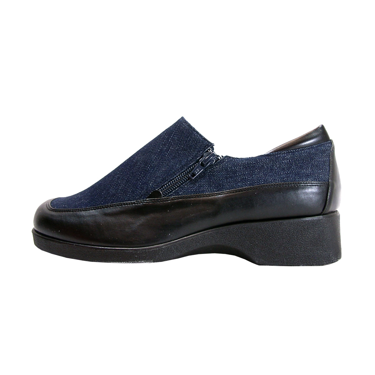 FUZZY Nell Women's Wide Width Denim Casual Shoes with Zipper BLUE DENIM 8