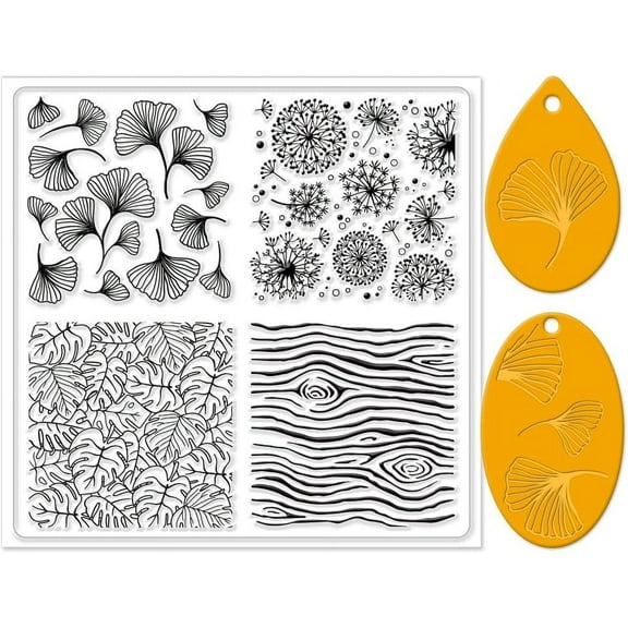Silicone Clay Texture Mat Clay Modeling Pattern Pad Leaf 140x140x3mm