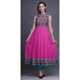 thumbnail image 2 of Bimba Fuschia Pink Damask Indian Long Kurti For Women Party Wear Printed Sleeveless Anarkali Kurti Dress Medium, 2 of 6