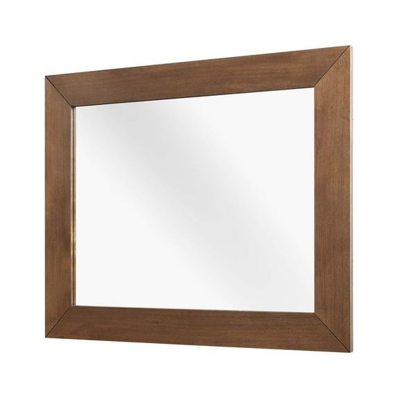 Frame Wall Mirror, Wood, Brown Walnut, Modern Contemporary Urban Design, Bedroom Master Guest Suite Living Room