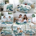 thumbnail image 5 of Boho Blue Sea Turtle Bedding Duvet Cover Set King Size 4 Pieces Floral Wood Grain Starfish Vintage Bedding Set with Zipper Closure, 1 Comforter Cover 92x106 Inches 1 Flat Sheet & 2 Pillow Cases, 5 of 7