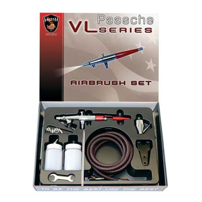Paasche HS-3AS Single Action Airbrush Kit With 3 Heads, Bottles, Cup, And Hose
