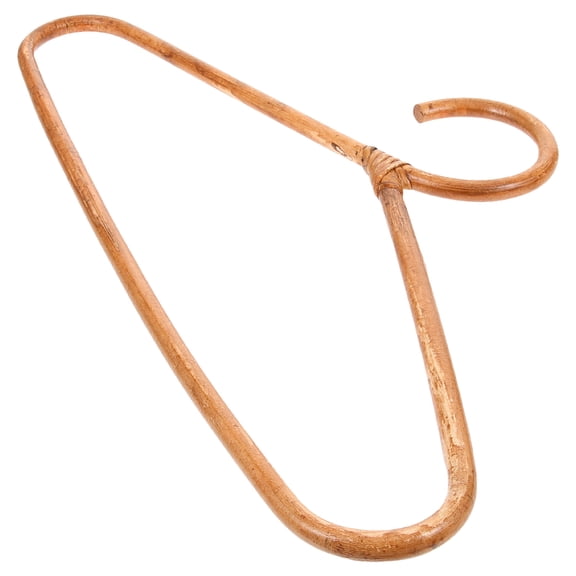OULII Rattan Clothes Hanger Light Brown Natural Wood Coat Hangers for Home Wardrobe