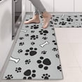 thumbnail image 2 of Kitchen Rugs Sets Of 2,Paw Prints and Bones Anti Fatigue Kitchen Mat Rugs Non Slip Washable,Decorative Kitchen Floor Mats for Kitchen,Sink,Laundry,17"X47", 2 of 5