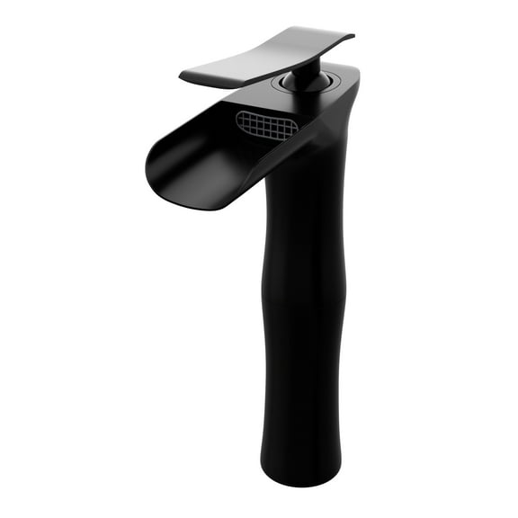 Novatto VICTORIA GF-365MB Single Lever Waterfall Vessel Faucet, Matte Black