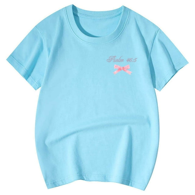 JTieacloth T-Shirt à Col Rond Imprimé à Manches Courtes pour Garçons et Filles, École, Décontracté, Tailles 3-4 Ans