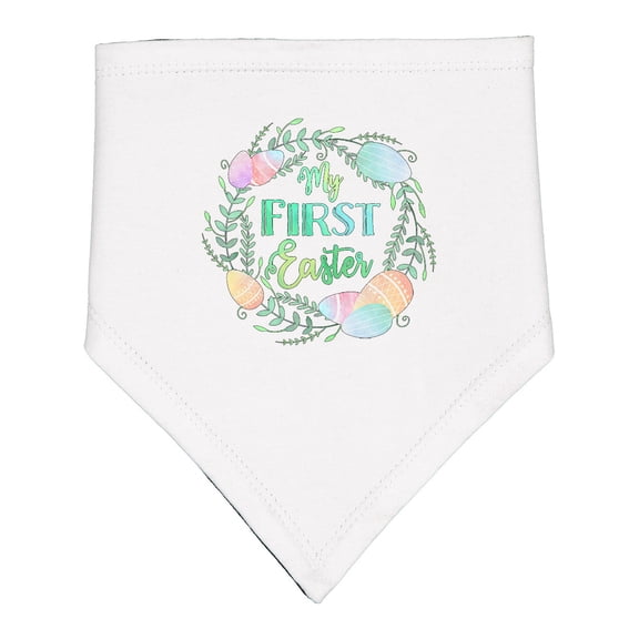 Inktastic My First Easter Pastel Colored Wreath Baby Bandana Bib