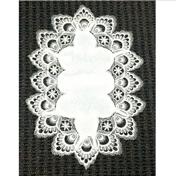 White Lace Embroidered Kitchen Table Placemat 12 x 18 Inch New