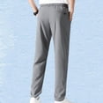 thumbnail image 2 of Jinhomg Men's Hiking Pants Lightweight Casual Drawstring Waist Sweatpant Slim Fit Straight Leg Trousers with Side Pockets for Outdoor Gray,S, 2 of 7