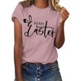 thumbnail image 1 of Outfmvch Chemises de Pâques pour Femmes, Chandails en Molleton à Col Rond pour Femmes, Chemises à Manches Courtes pour Femmes, Hauts de Sortie pour Femmes, Haut à Manches Courtes à Col Rond Imprimé de Pâques pour Femmes, T-Shirts Graphiques pour Femmes Rose 3 L, 1 of 6
