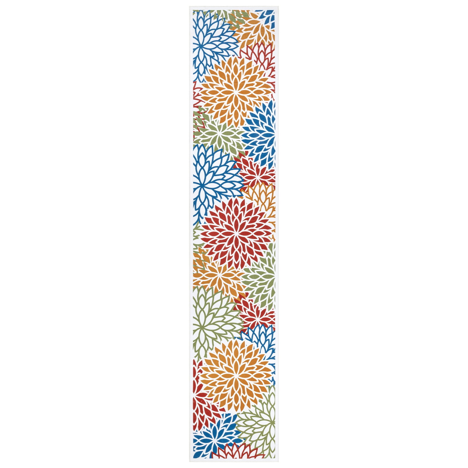 MeyJey 2'x10' Runner Rug for Hallways, Traditional Non Slip Machine Washable Area Rugs Vintage Floor Carpet for Bedroom/Living/Laundry Room, Cream/Tan