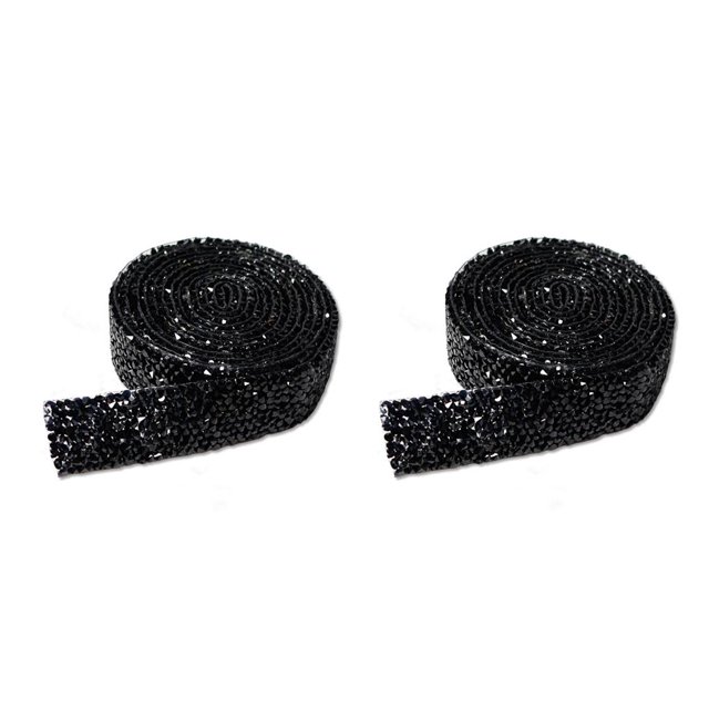 Yuarrent Bling Stickers Fix Decor Beads Hot Melt Adhesivo Taladro Tira Negro 1 2.5cm negro 1 2.5 cm 2Conjunto