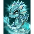 thumbnail image 2 of Sheena Pike Art 12x14 White Modern Wood Framed Museum Art Print Titled - December - Turqouise - Birthstone Lil Dragonz, 2 of 4