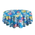 thumbnail image 5 of Pioneer Flower Floral Print Pattern Round Tablecloth 60"x60",Wrinkle Wipeable Table Cloth for Kitchen Dining Room Picnic Patio Party, 5 of 6