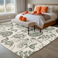 thumbnail image 4 of Green Retro Floral Washable Area Rug 8 x 10 ft Farmhouse , Soft Non Slip Rugs Stain Repellent Indoor Felt Carpet for Living Dining Room Bedroom Home Office, 4 of 9