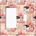 thumbnail image 2 of Metal Light Switch Wall Plate Outlet Cover (Coffee Mocha Espresso Heart Cupcake Macaron Flower Bouquet Pink - Single Rocker Single Toggle), 2 of 2