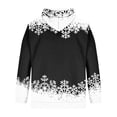 thumbnail image 4 of Men’s Pullover Hoodie with Reindeer and Snowflake Print Holiday Theme Long Sleeve Hooded Sweatshirt Casual Fit Black L, 4 of 4