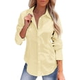 thumbnail image 2 of LIZUOJUNF Button Down Shirts for Women Slim fit Stretch Dress Shirts Work Shirt Wrinkle Free Office Blouses Stand Collar Long Sleeve Casual Tops, 2 of 7