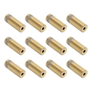 12Pcs Standoff Screws Stainless Steel Electroplated Brushed Gold Advertising Nails for Acrylic Support Panels 12x30mm