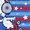 HEATHER ROYAL BLUE, variant on Peanuts - Snoopy Skating Stars and Stripes - Women's French Terry Long Sleeve Pullover