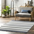 thumbnail image 5 of nuLOOM Ivey Modern Striped Indoor/Outdoor Fringe Area Rug, 4' x 6', Ivey Blue Grey, 5 of 6