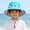 Blue a, variant on Kids' Pineapple Print Bucket Hat, Adjustable Cotton Sun Hat with Chin Strap for Beach and Summer Trips, 1-8 Years Pink 1 Years