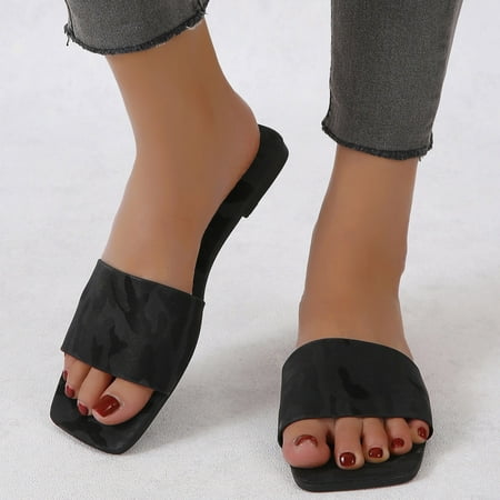 

Gubotare Ladies Slippers Women s Slide Slipper Sandals With Faux Dark Gray 9.5