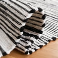 thumbnail image 5 of SAFAVIEH Striped Kilim Paulino Striped Cotton Area Rug, Ivory/Black, 5' x 8', 5 of 8