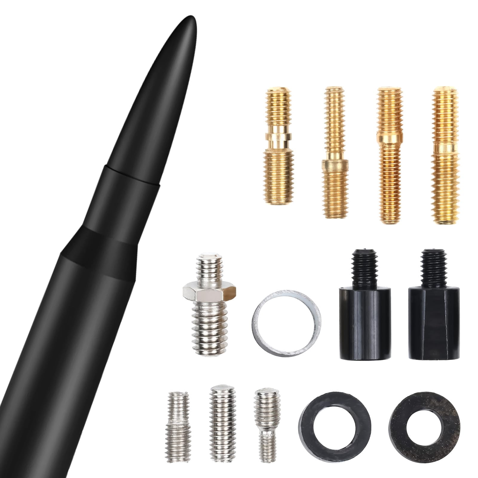 Black 5.3-Inch Aluminum Bullet Antenna,Suitable for Chevrolet Silverado,Ford,Jeep Cfically for Optimizing FM/AM Reception
