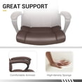 thumbnail image 6 of Homall Mid Back Executive Office Chair Swivel Computer Task Chair with Armrests, Ergonomic Leather-Padded Desk Chair with Lumbar Support, Brown, 6 of 7