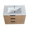 thumbnail image 6 of Danolapsi Floating Bathroom Vanity Modern Bathroom Sink Cabinet High Gloss Single Sink Wall Mounted Bathroom Maple Vanity With Drawers,30" 3 Floors, 6 of 9