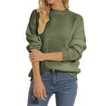thumbnail image 1 of Gibobby Suéter Abrigo Mujer Mujer 2022 invierno otoño sólido cuello cuello globo manga larga suéteres pulóver ropa de abrigo (Verde, S), 1 of 5