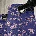 thumbnail image 2 of Ambesonne Navy and Blush Grommet Curtain Single Panel, Sakura Blossom, 50"x60", Purple Rose Fern Green, 2 of 5