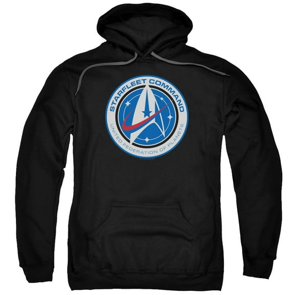 Star Trek Discovery Starfleet Command Adult Pullover Hoodie Sweatshirt Black
