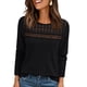 thumbnail image 3 of Camisa de Larga con Encaje para Mujer, Top de Otoño, Moda Elegante, Informal, Tipo Túnica, Suéter, Ropa de . Negro S, 3 of 8