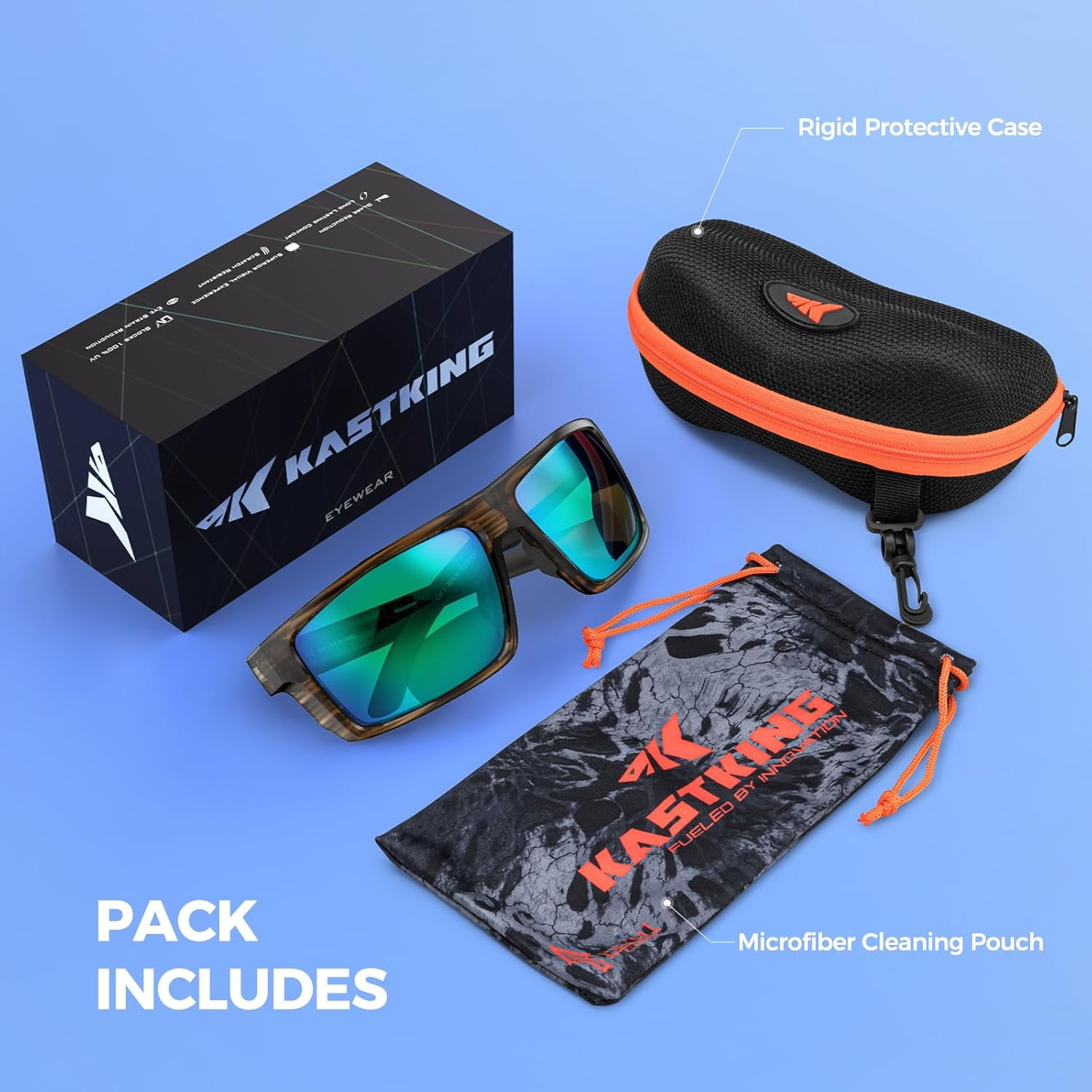 KastKing Waccamaw Polarized Bifocal Sunglasses, x1.5 Magnifications, Wrap Around Sport Reader Sunglasses for Men