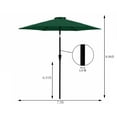 thumbnail image 6 of 7.5FT Outdoor Patio Umbrella, Patio Umbrella, Market Umbrella, Metal Pole Umbrella with Push Button Tilt and Crank, 11 Ribs, Polyester Canopy, 6 of 9