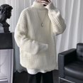thumbnail image 5 of Autumn Winter Mens Casual Turtleneck Pullover Men's Long Sleeve Rollneck Sweater Korean Style Fashion Warm Knitted Sweater, 5 of 5